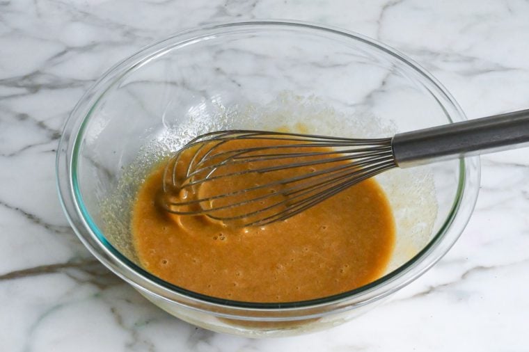 whisked egg and sugar mixture