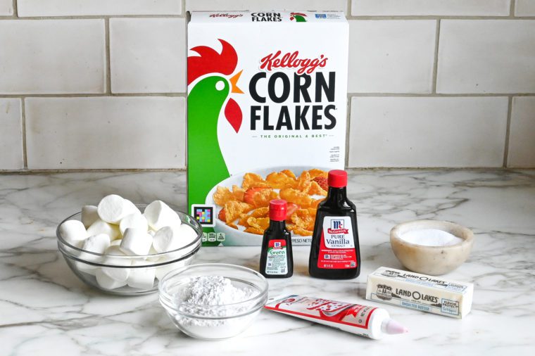 ingredients for christmas wreath cookies