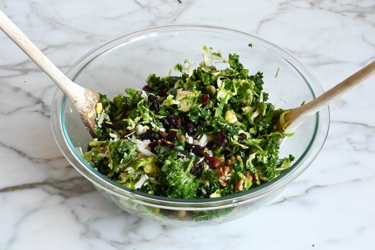 Tossed salad in a bowl.