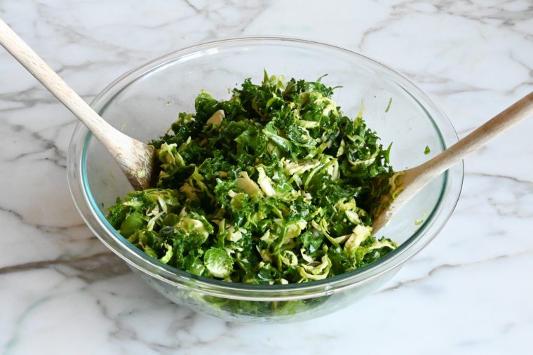 Tossed vegetables in a bowl.