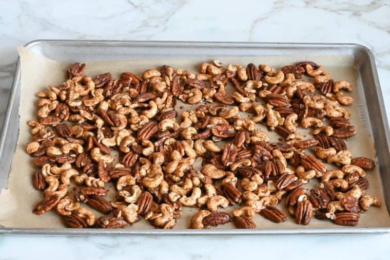 spiced nuts after cooking