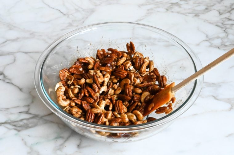 nuts tossed in coating