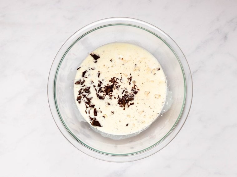 chocolate and cream in bowl