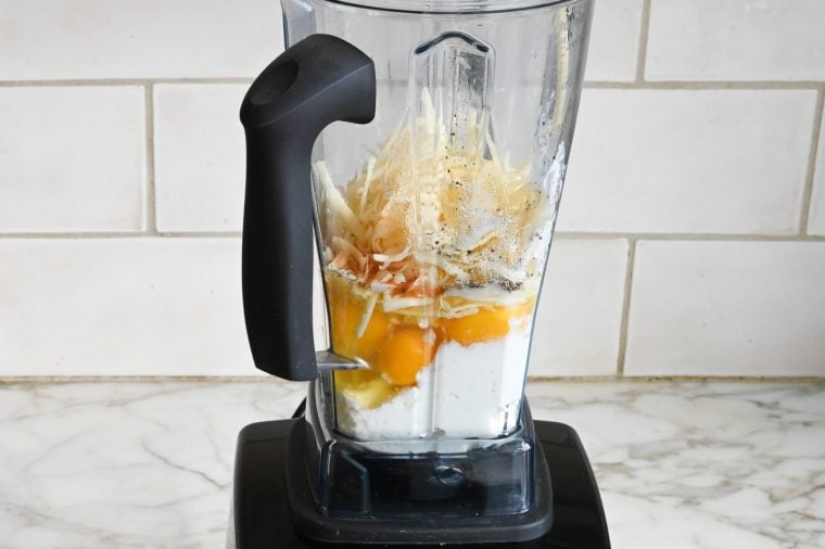 eggs and cheese in blender