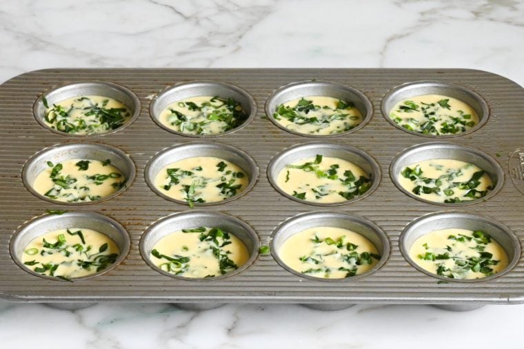 spinach egg bites ready to bake