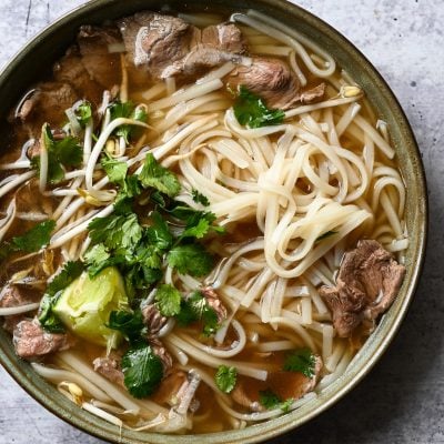 Bowl of beef pho.
