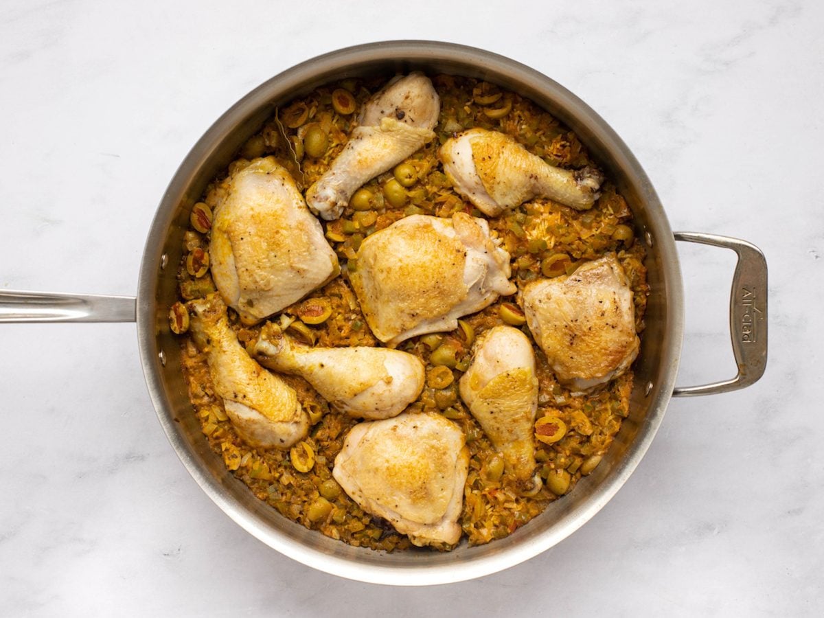 cooked arroz con pollo