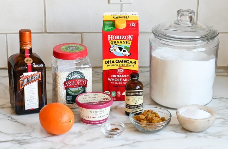 ingredients for rice pudding