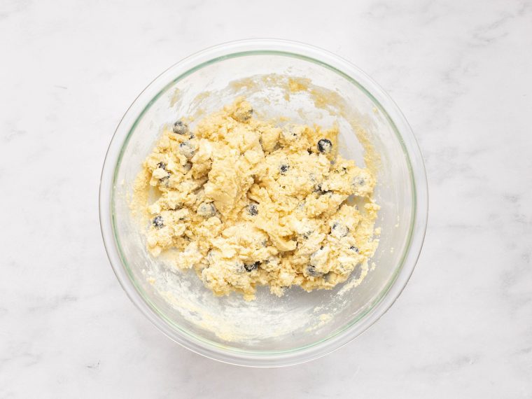 mixed blueberry scone dough