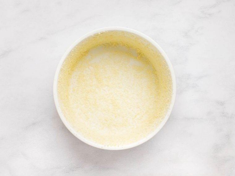 greased and coated soufflé dish