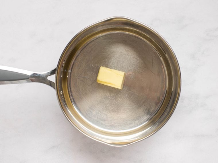 butter in saucepan