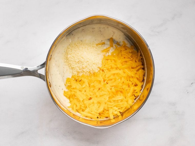 adding the cheese