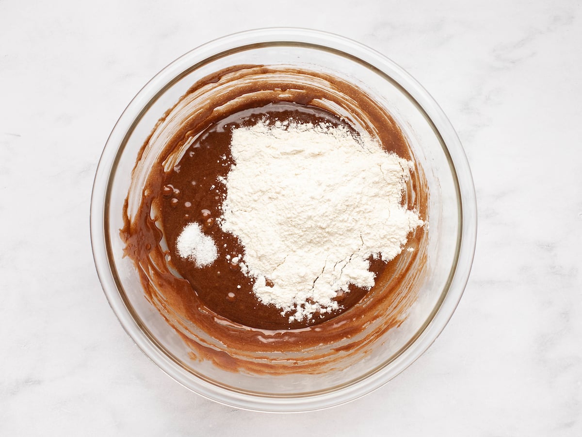 salt and flour added to batter