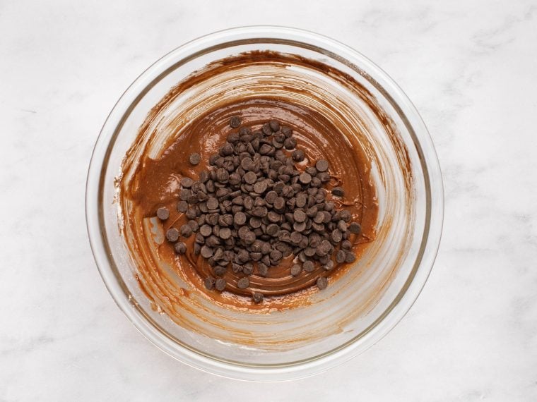 adding chocolate chips