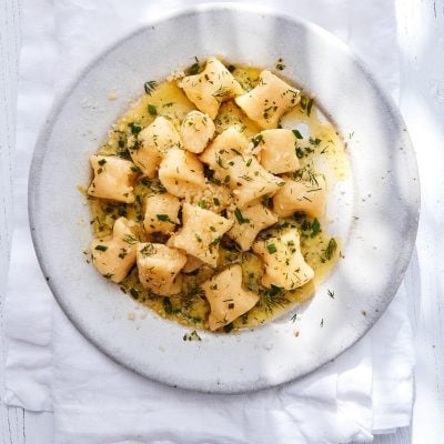 Ricotta gnocchi on a plate.