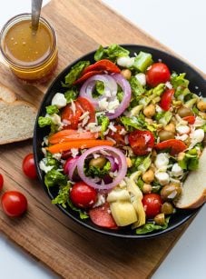 Large bowl of antipasto salad.