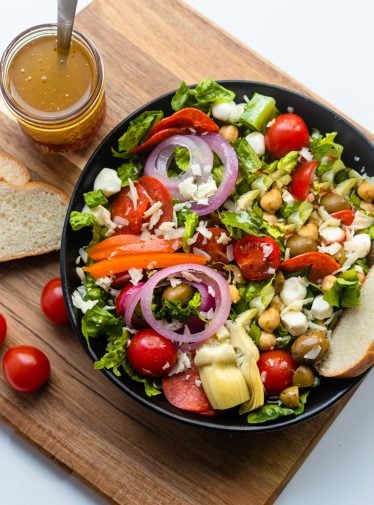 Large bowl of antipasto salad.