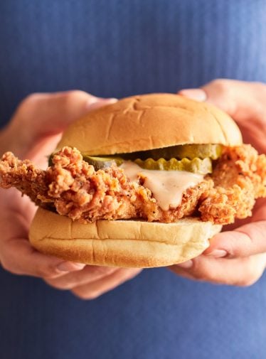 assembled fried chicken sandwiches
