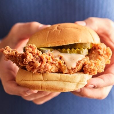 assembled fried chicken sandwiches