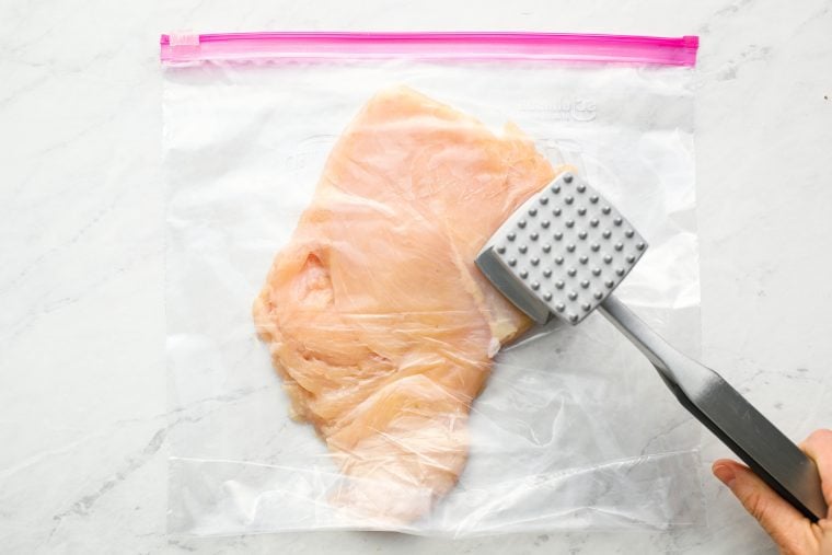 pounding chicken breasts