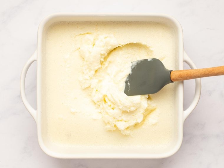 stirring mixture after 2 hours in freezer