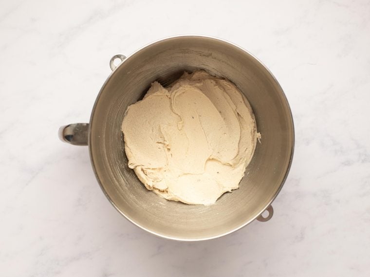 butter and sugars beaten until light and fluffy