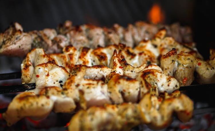 souvlaki on grill