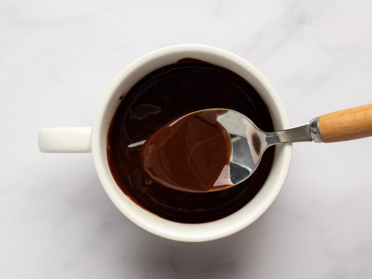 stirring chocolate/butter mixture until smooth