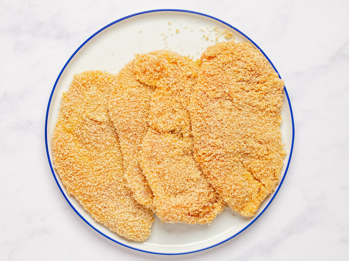 breaded chicken pieces on plate