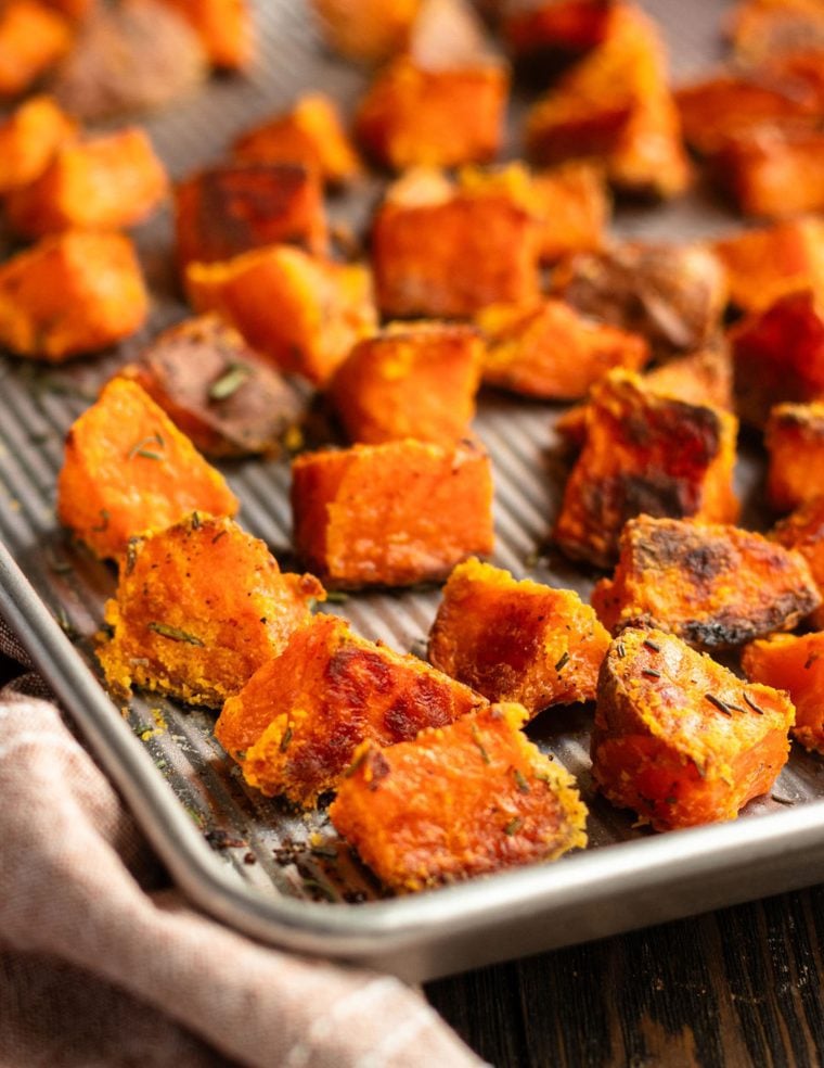 roasted potatoes tossed with remaining rosemary