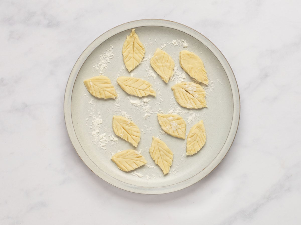puff pastry leaves on plate