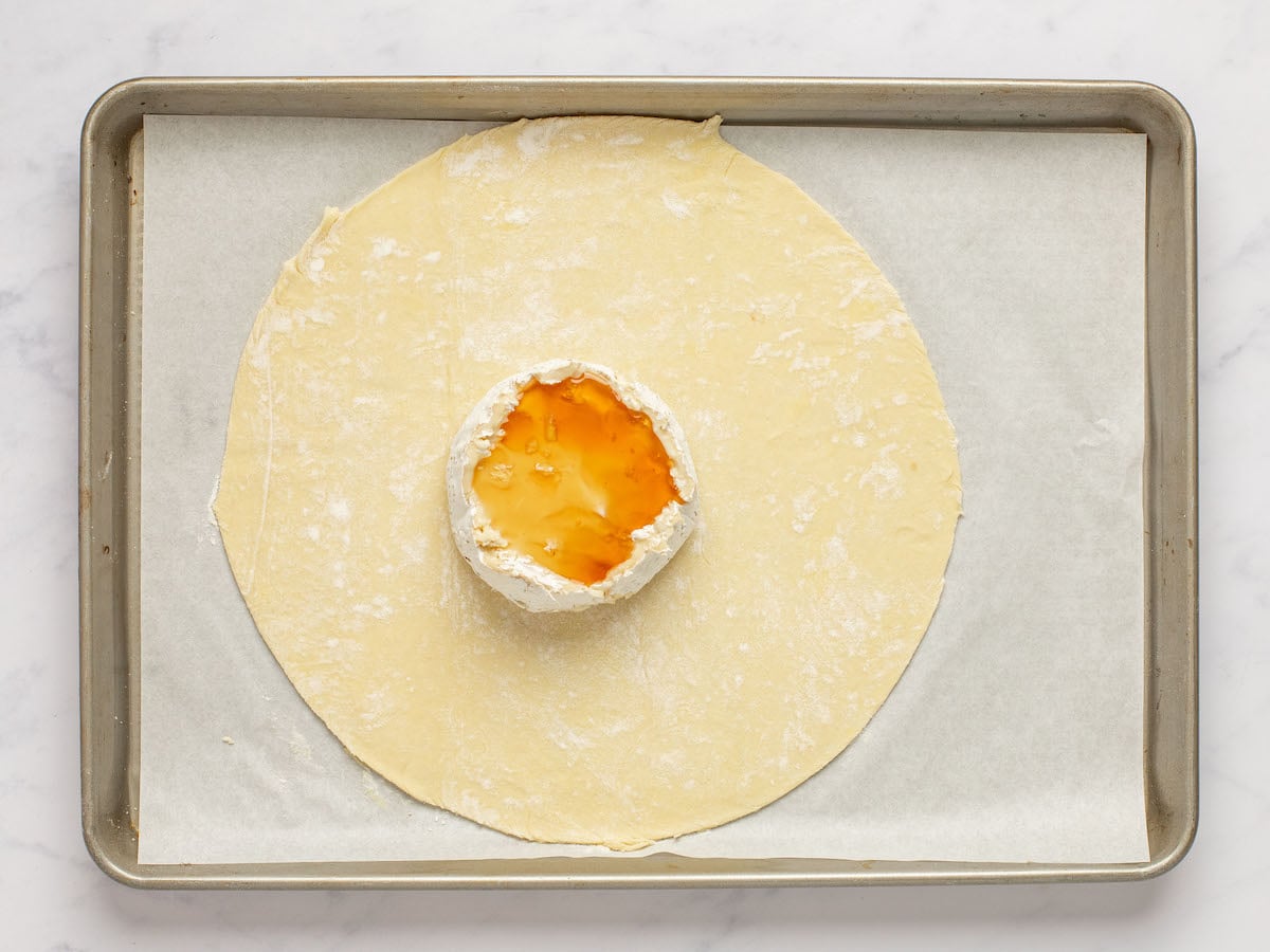 brie topped with honey