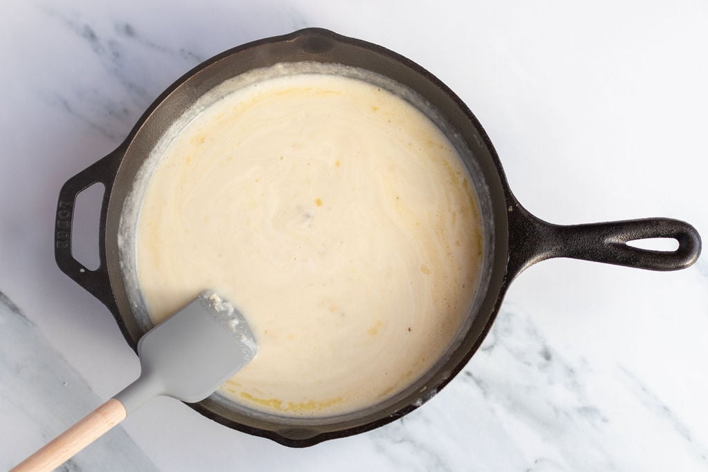 slightly thickened sauce mixture