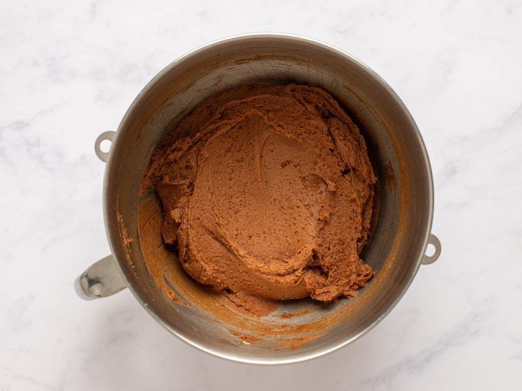butter, buttermilk and dry ingredients in crumbly batter