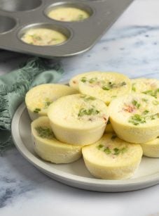 egg bites stacked on plate