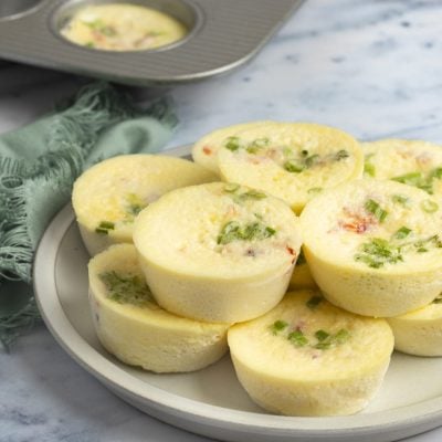 egg bites stacked on plate