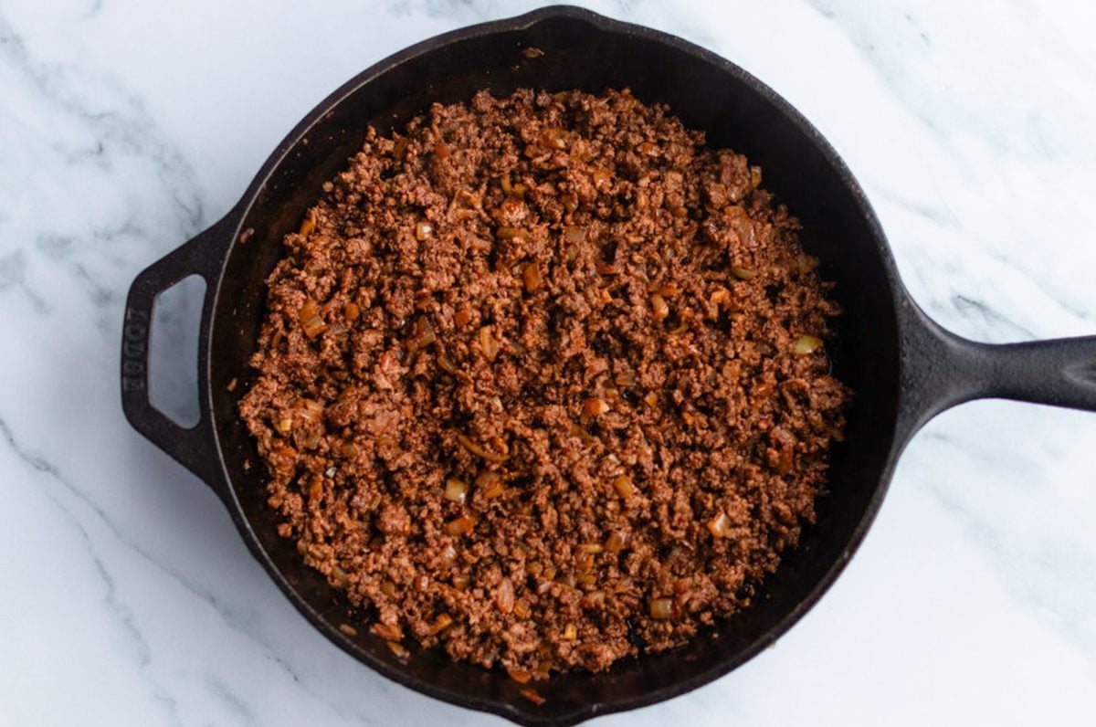 browned ground beef mixture