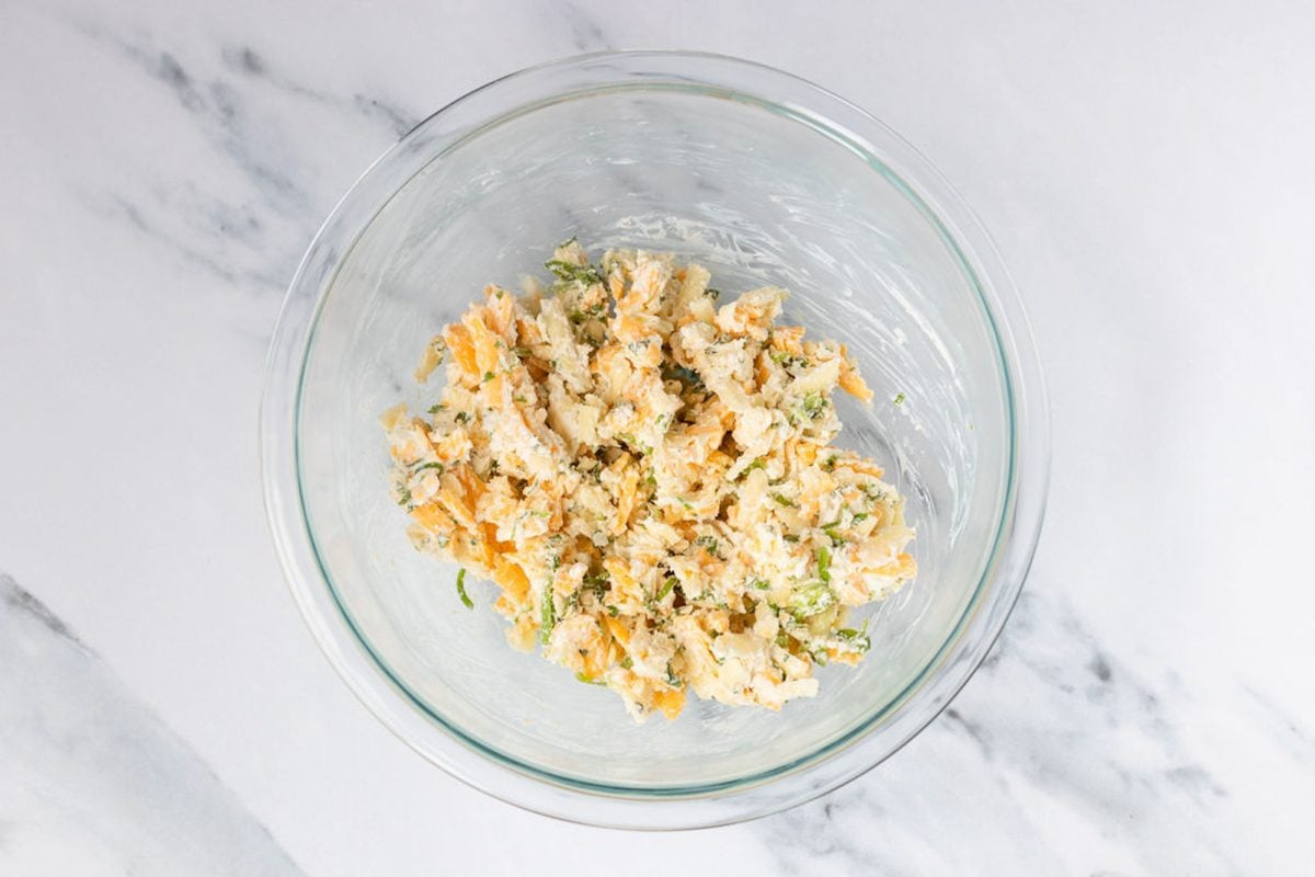 cream cheese, Mexican blend cheese, scallions, cilantro, lime juice, cumin, and salt combined in medium bowl