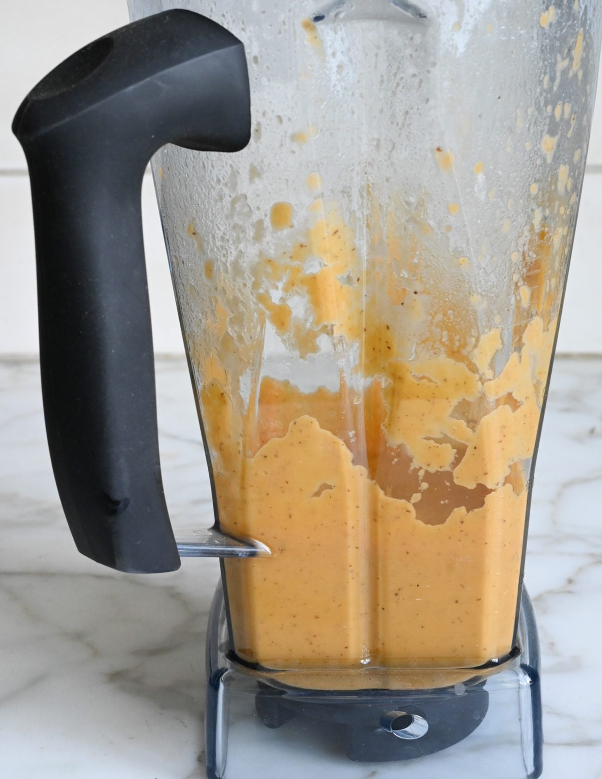 blended soup in blender.
