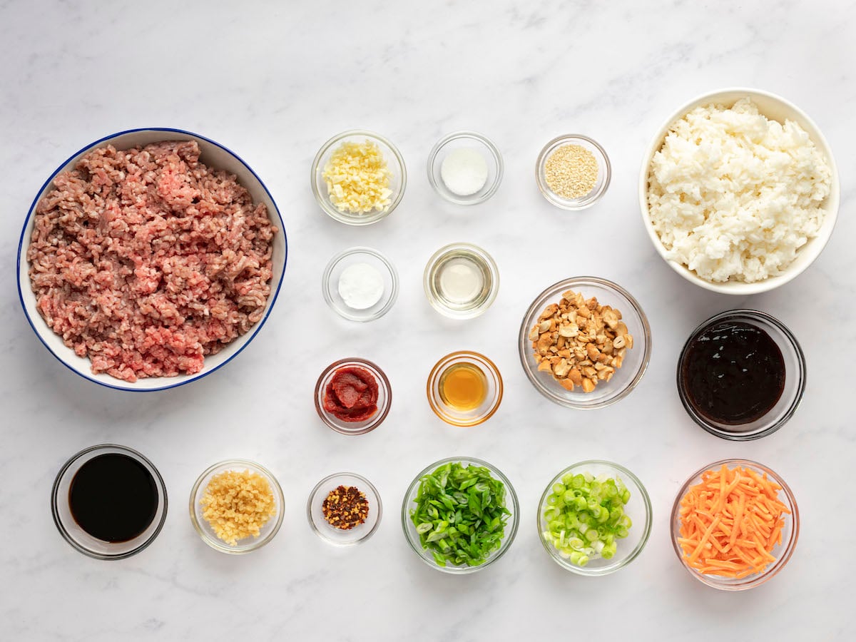 ingredients for hoisin beef bowls