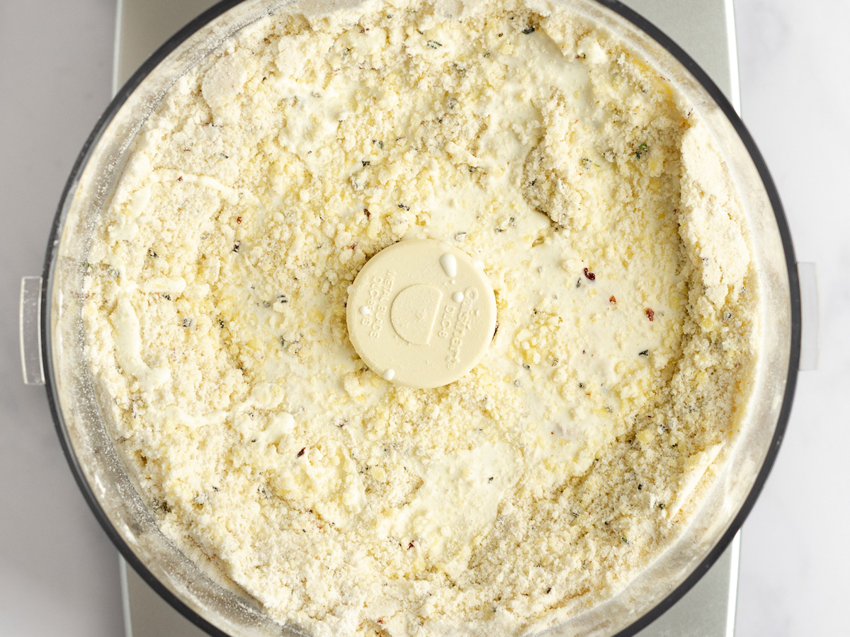 cream added to cheese straw mixture.