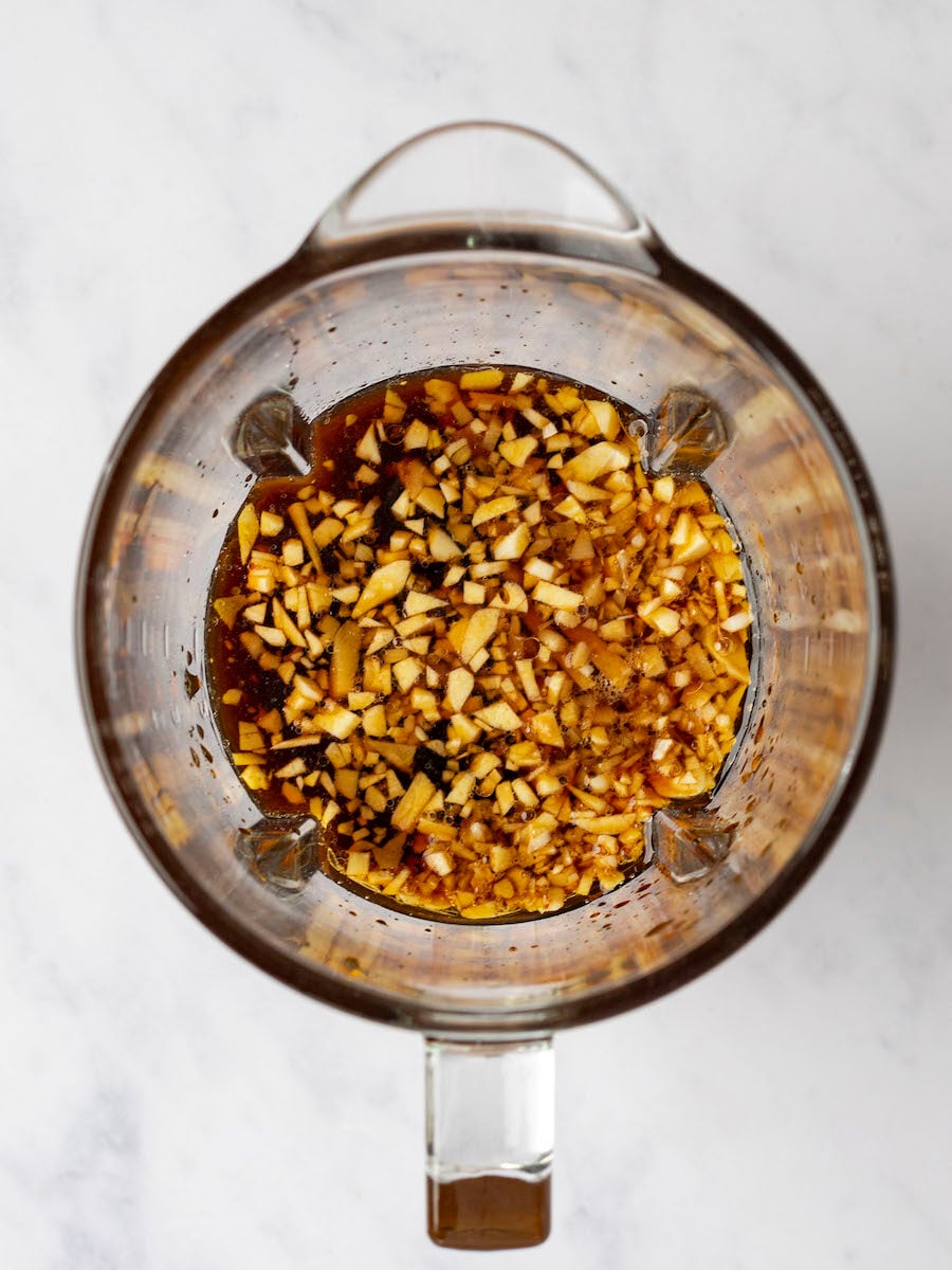 marinade ingredients in blender.