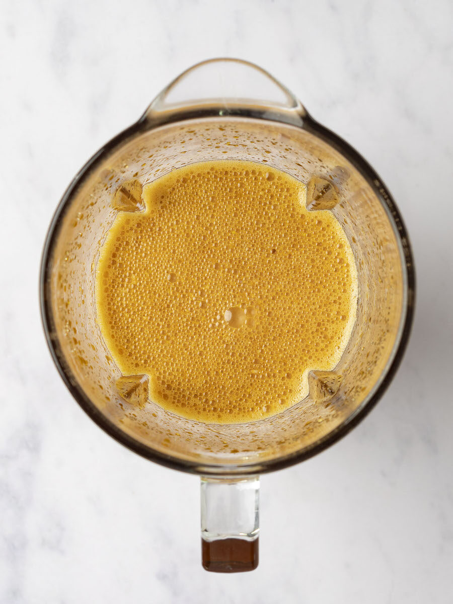 blended marinade in blender.