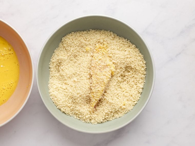breading the fish in panko