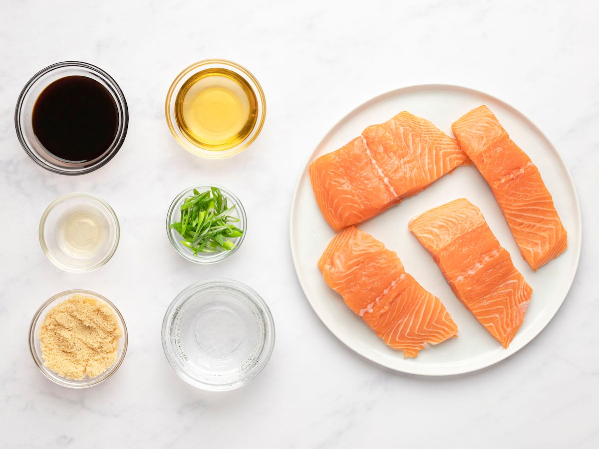 ingredients to make teriyaki salmon