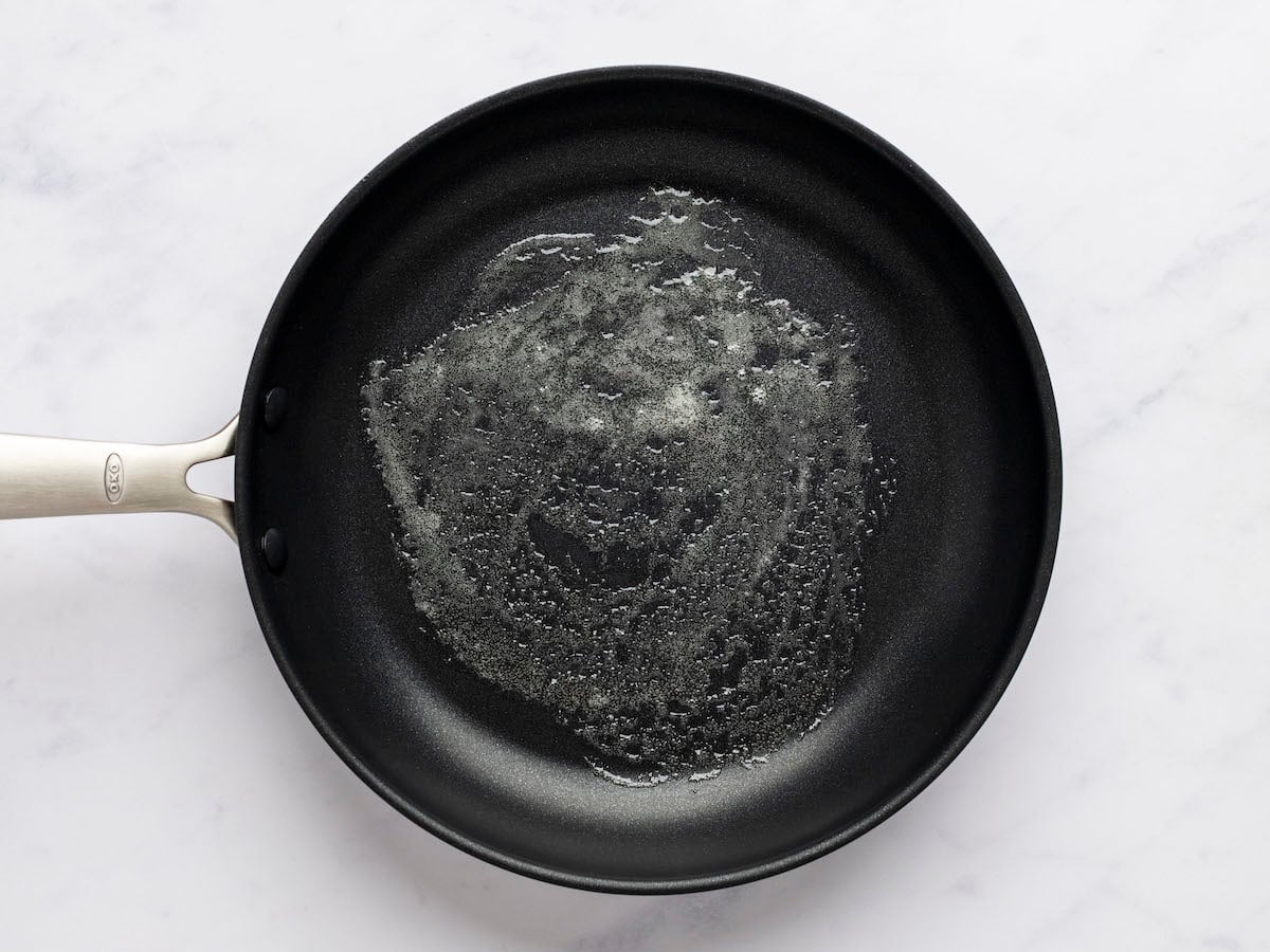 melted butter in medium non-stick pan