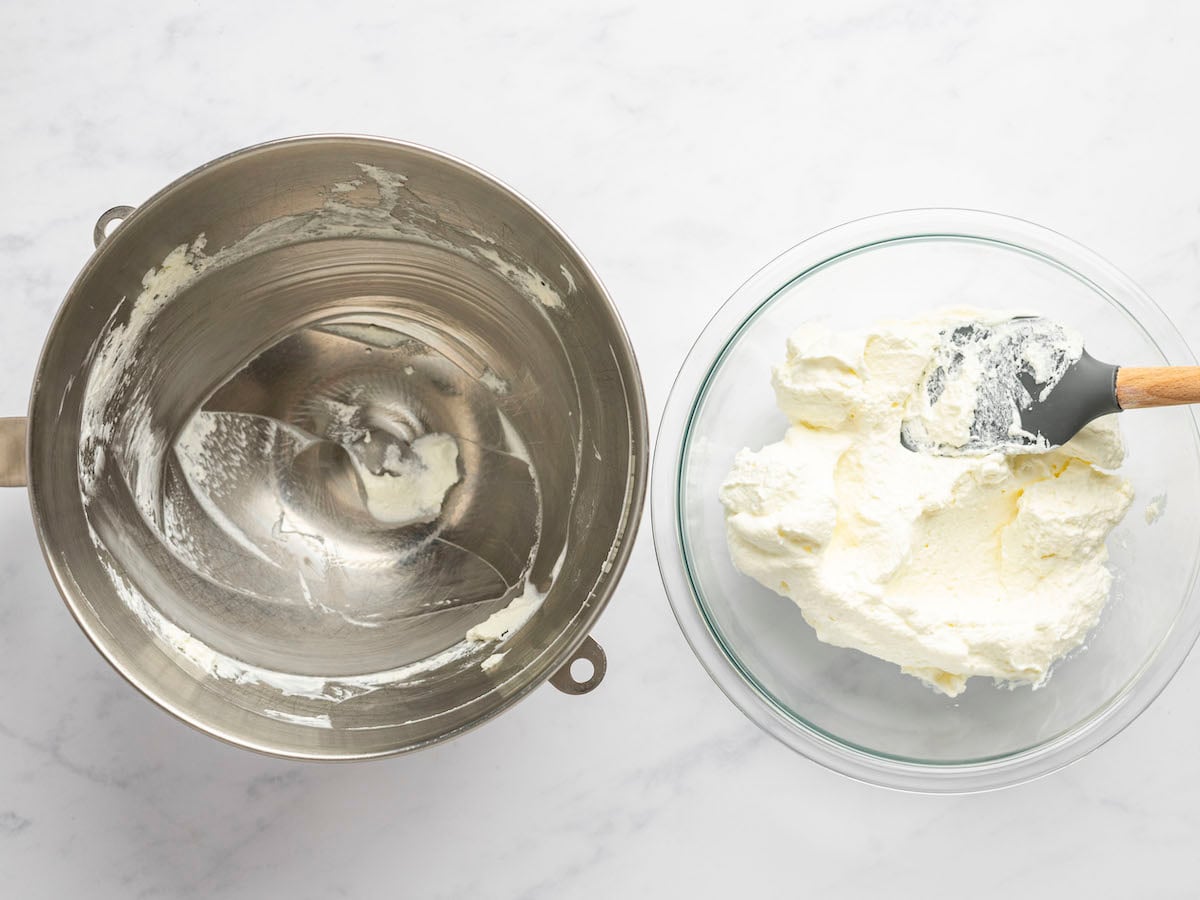 whipped cream in separate bowl.
