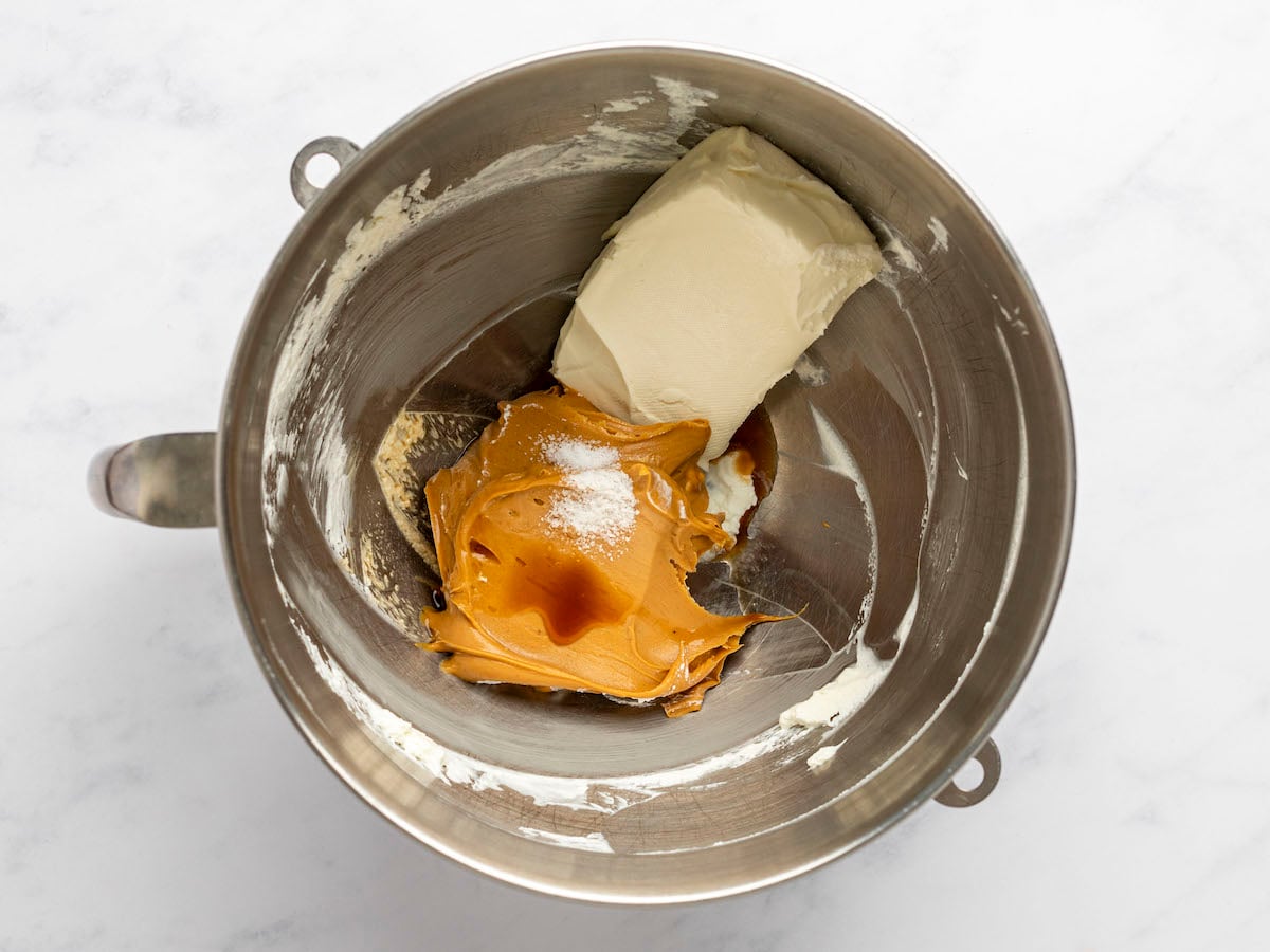 cream cheese, peanut butter, salt, and vanilla.
