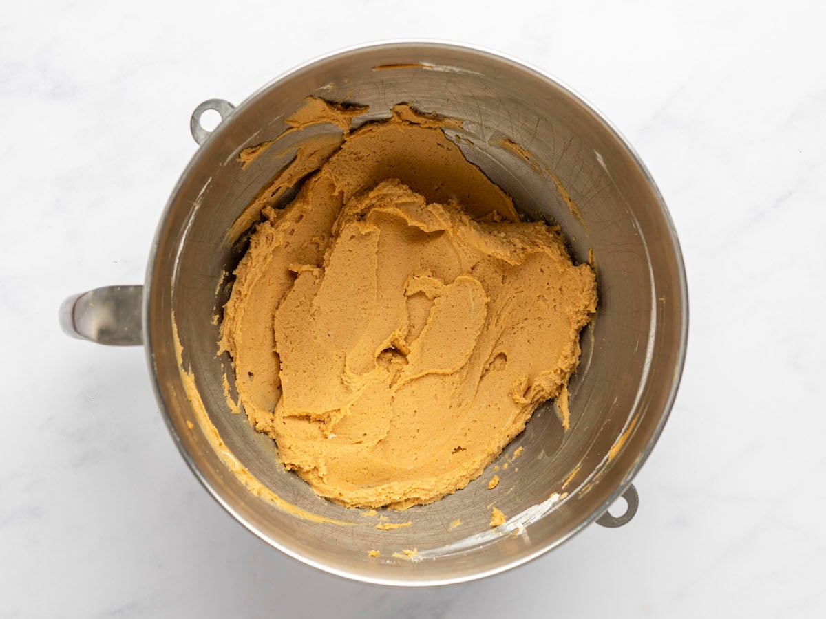 Beaten peanut butter and cream cheese mixture.