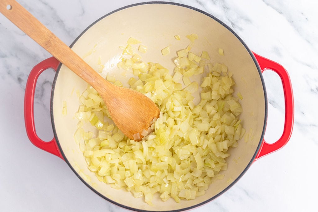 sautéed onions in Dutch oven
